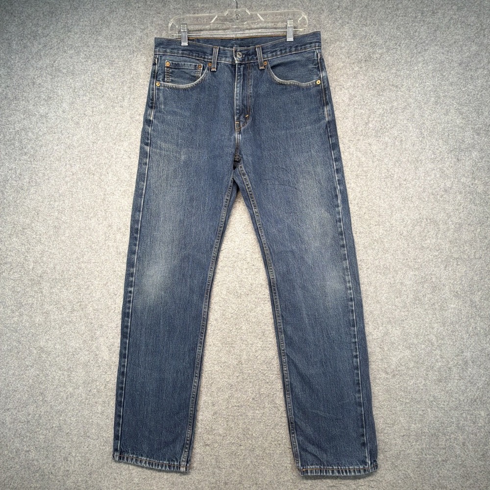 Levis 505 Jeans Size 34x34 (Fits 33x32) Blue Straight Nice Fade